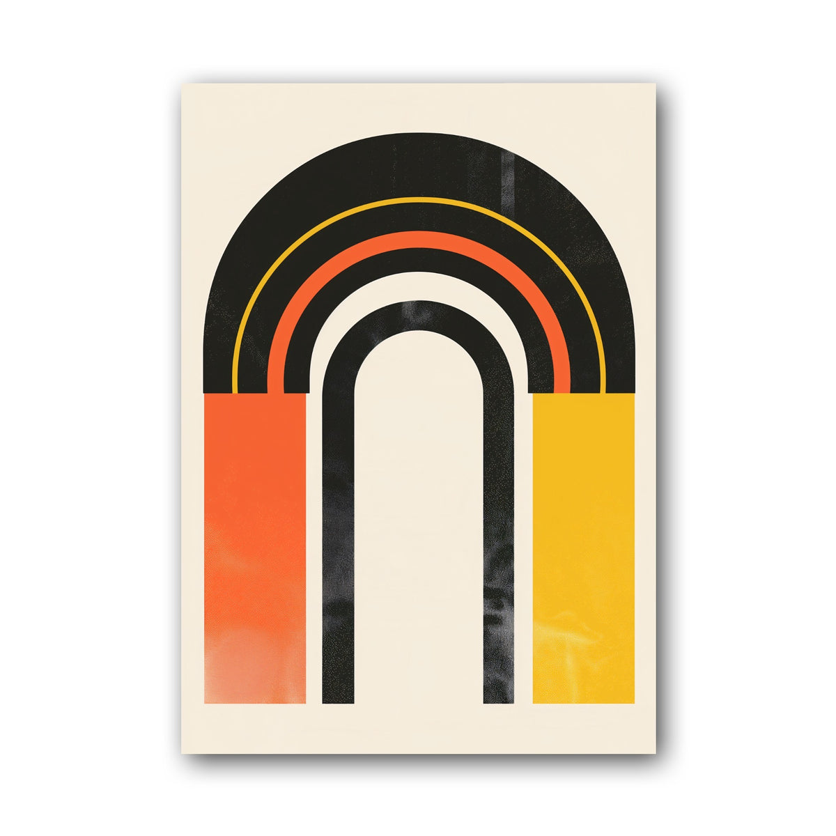 Black Orange Colour Block Arch Poster