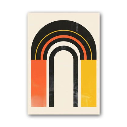 Black Orange Colour Block Arch Poster