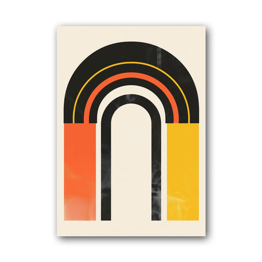 Black Orange Colour Block Arch Poster