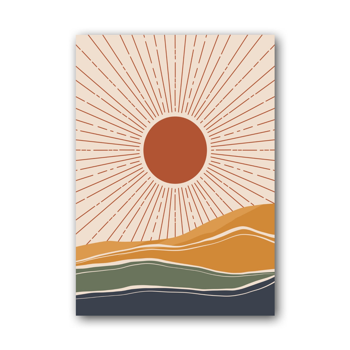 Terracotta Sunburst Hills Poster