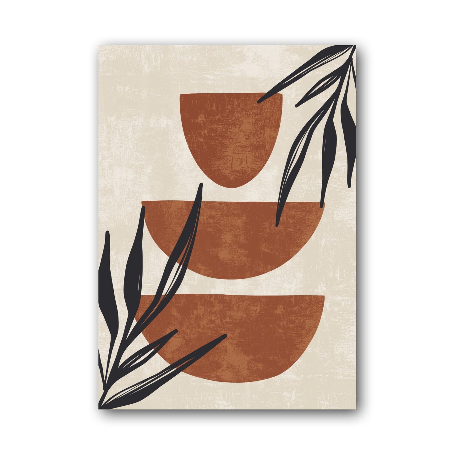 Rust Black Botanical Vessel Abstract Poster