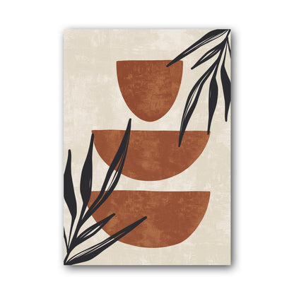 Rust Black Botanical Vessel Abstract Poster
