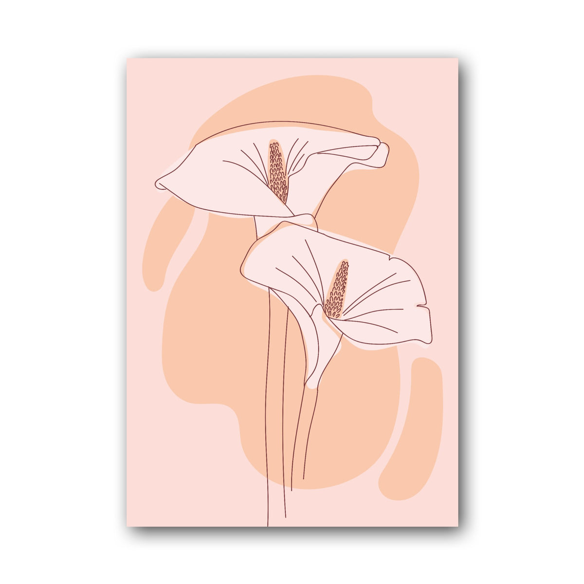 Peach Twin Mushroom Abstract Poster