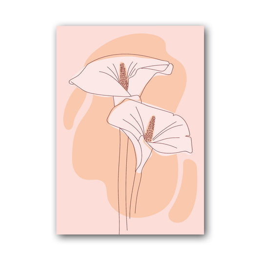Peach Twin Mushroom Abstract Poster