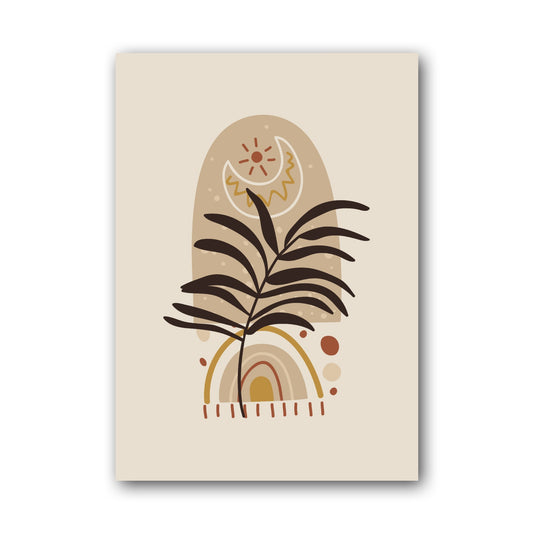 Beige Black Botanical Abstract Poster