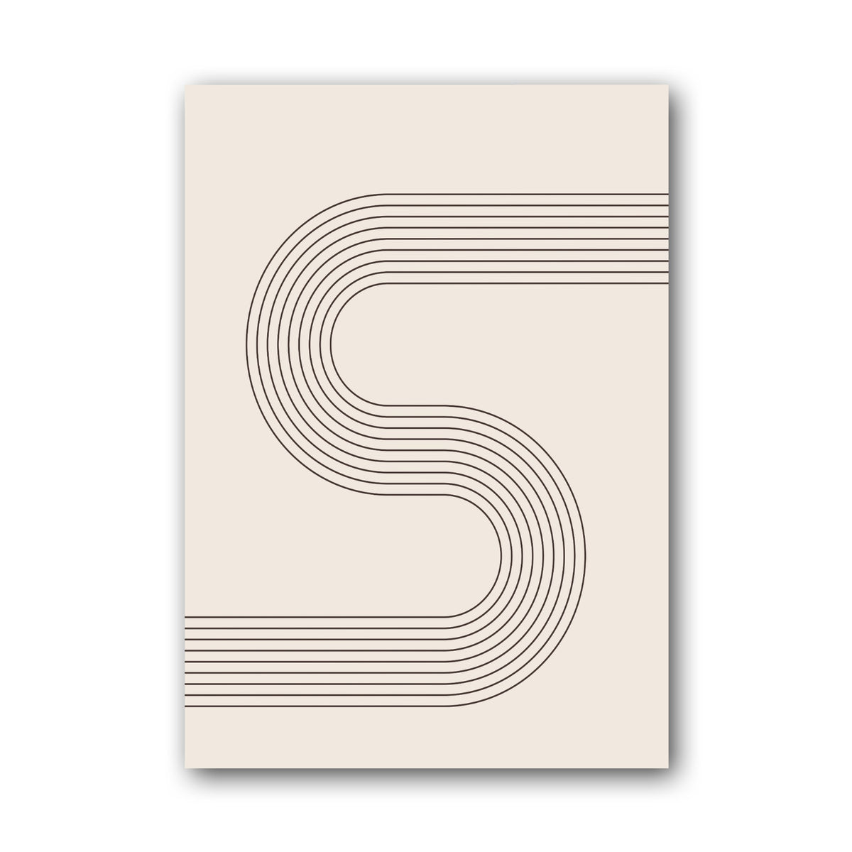 Grey Soft S-Curve Line Poster