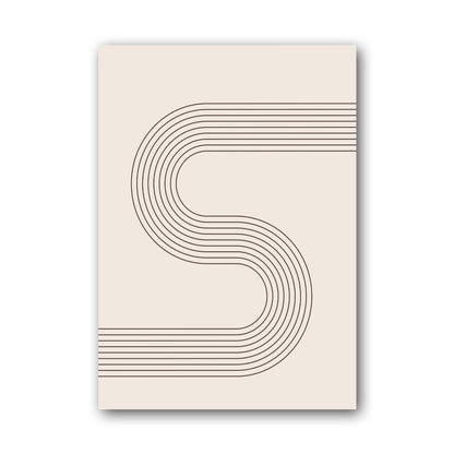 Grey Soft S-Curve Line Poster