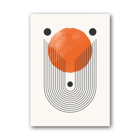 Orange Sun Disc Abstract Poster