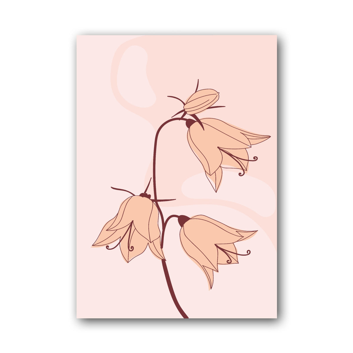 Peach Botanical Branch Abstract Poster