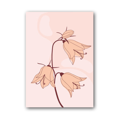 Peach Botanical Branch Abstract Poster