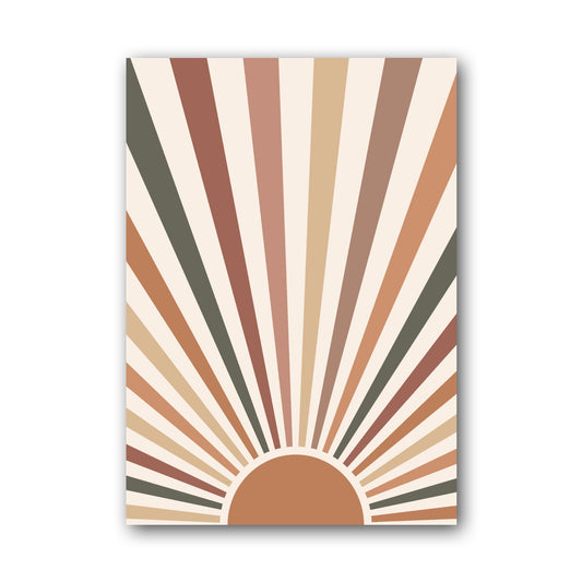 Terracotta Sunray Geometric Poster