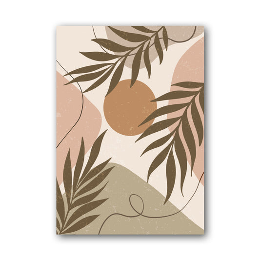 Brown Taupe Botanical Leaf Collage Poster