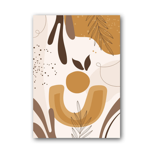 Brown Ochre Botanical Forms Abstract Poster