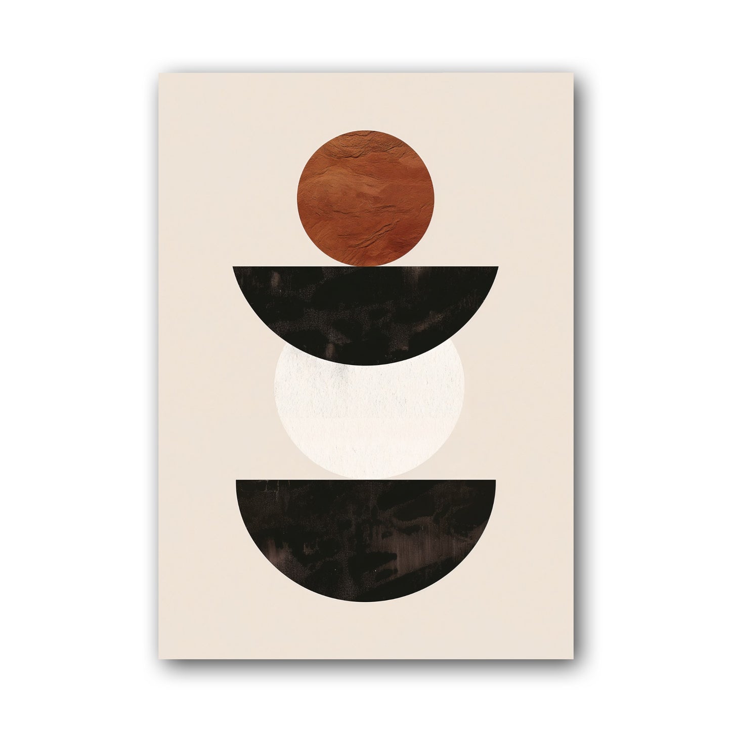 Brown Stacked Bowl Shapes Poster