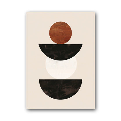 Brown Stacked Bowl Shapes Poster
