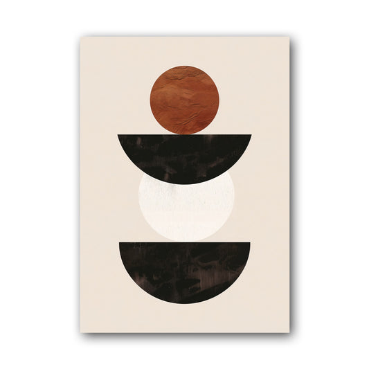 Brown Stacked Bowl Shapes Poster