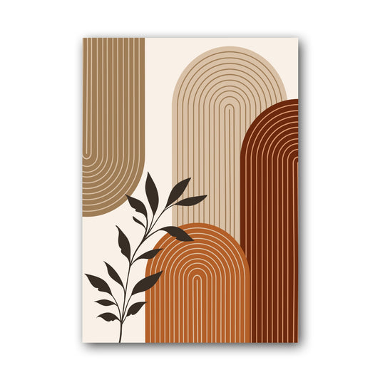Brown Botanical Corner Arch Poster