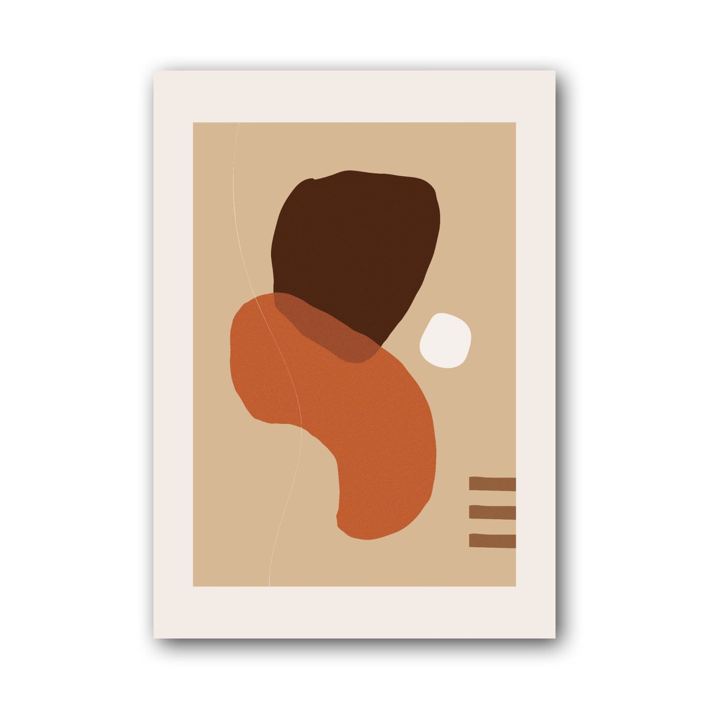 Terracotta Brown Flowing Forms Abstract Poster