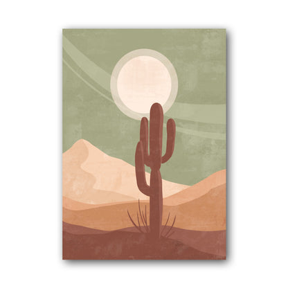 Sage Desert Cactus Sunset Poster
