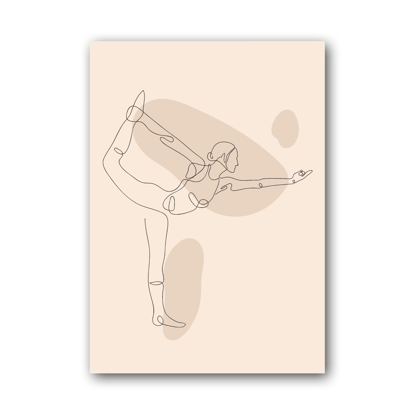 Beige Delicate Line Organic Abstract Poster