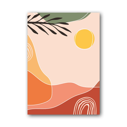 Peach Orange Botanical Landscape Abstract Poster